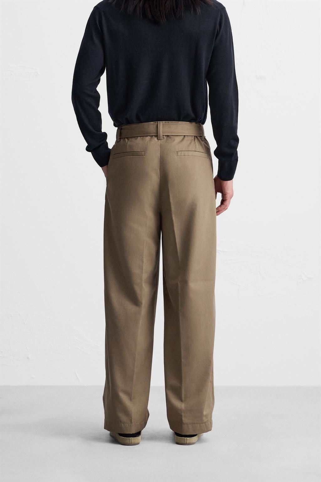 BELTED PLEATED TROUSERS - Zara фото 21