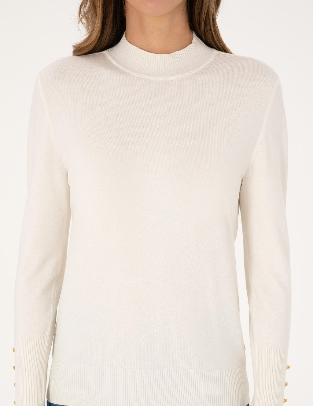 Ekru Slim Fit Basic Kazak - Pierre cardin фото 6