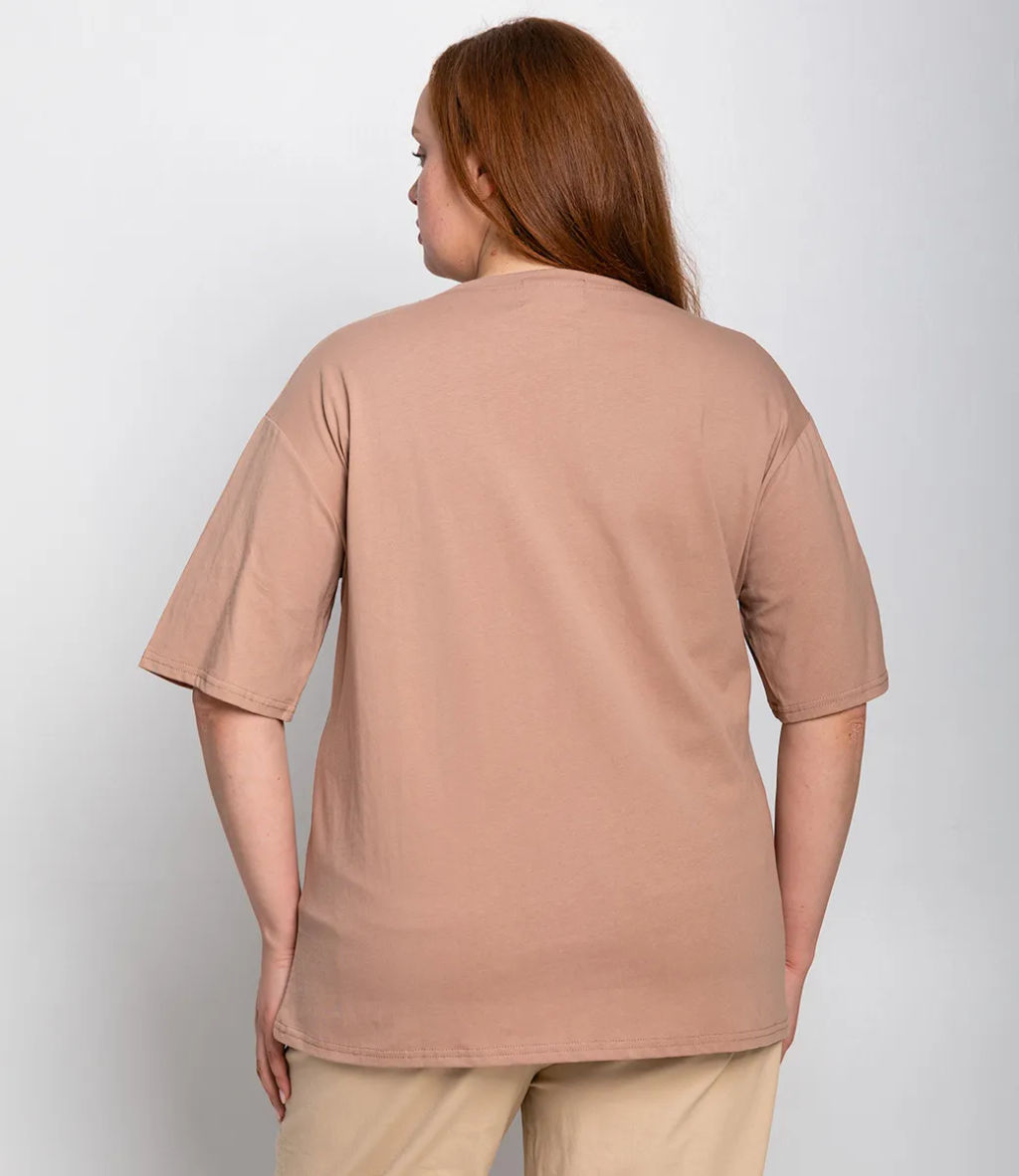 Футболка #ОКТ00075001, бежевый - Dommod фото 3