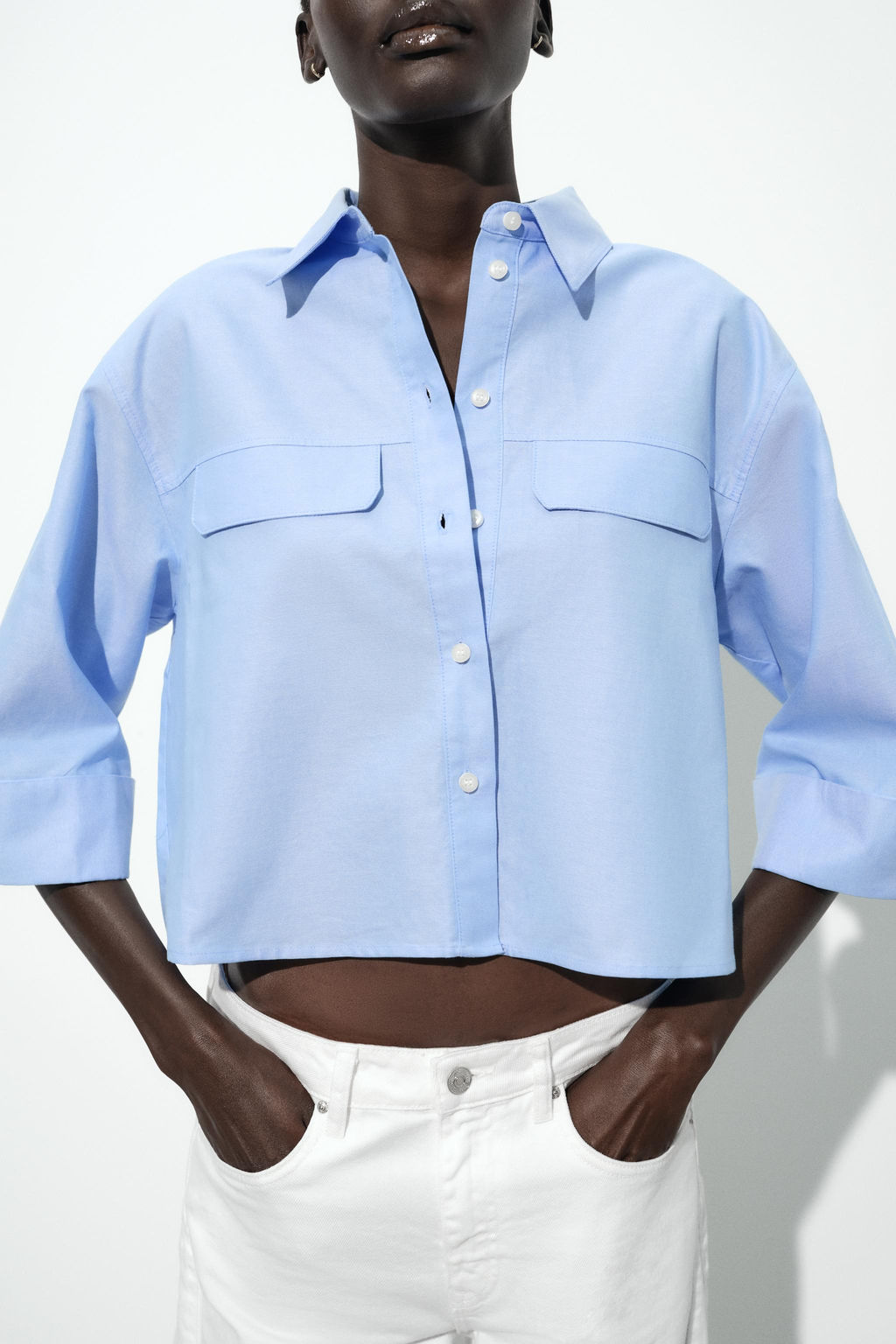 SHORT OXFORD SHIRT - Zara фото 12