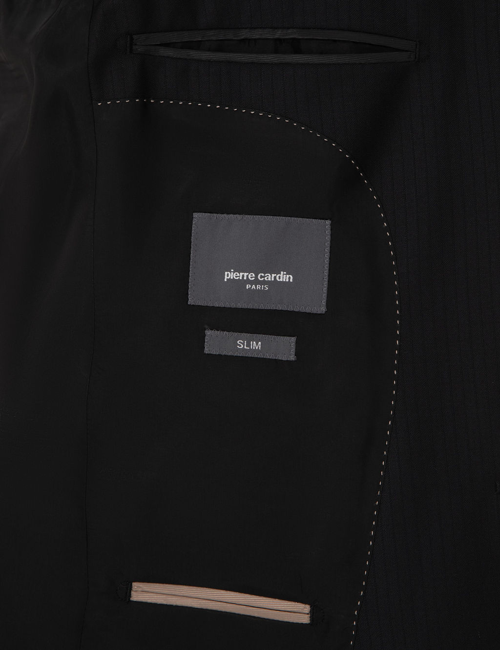 Siyah Slim Fit %100 Y_n _izgili Tak_m Elbise