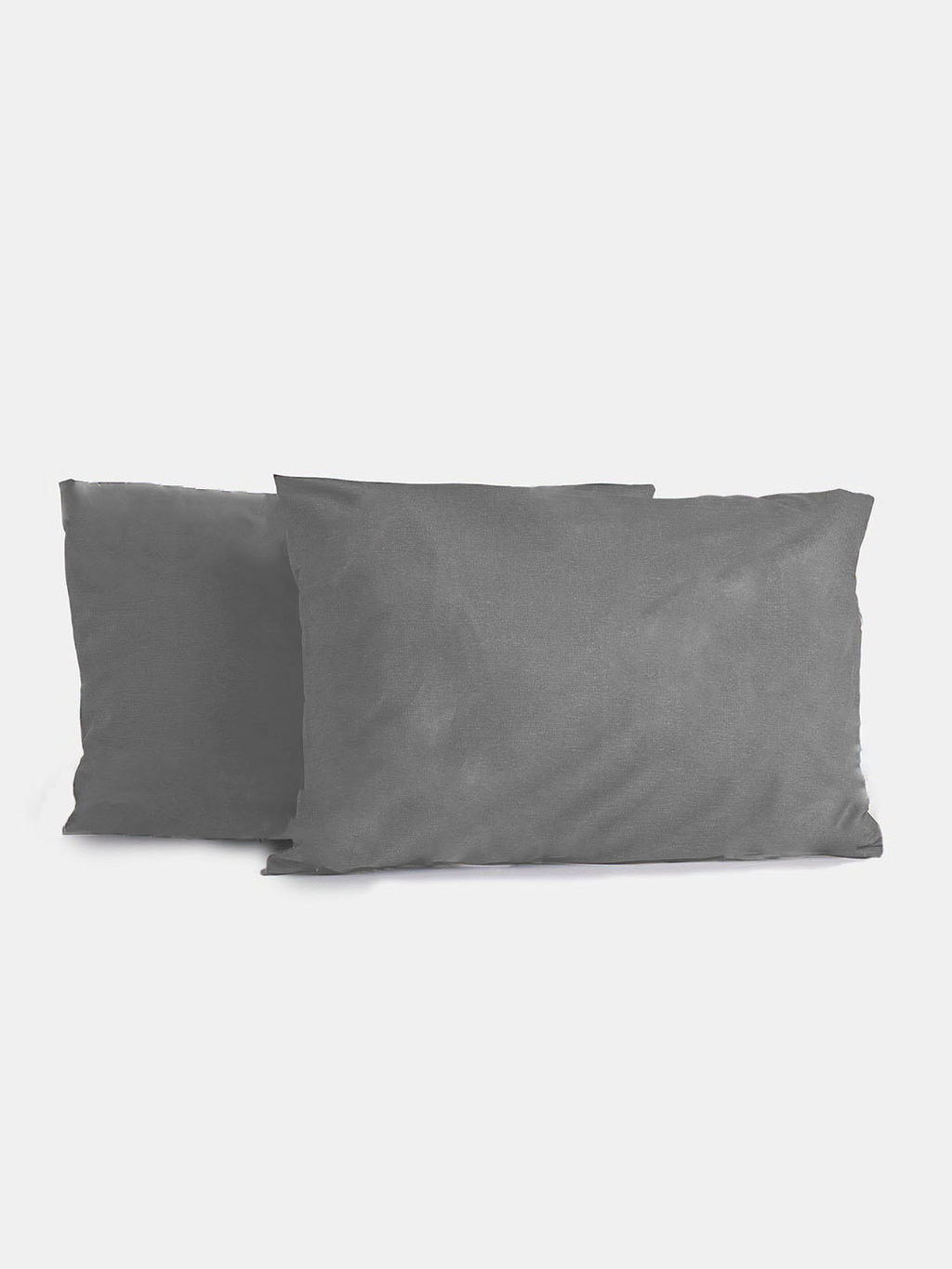 2шт Наволочка полисатин гладкокрашеный (молния) - Светло-серый 50х70