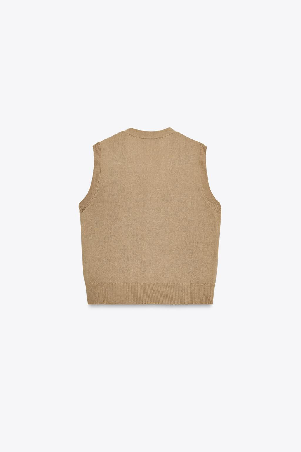 PLAIN KNIT WAISTCOAT TOP - Zara фото 6