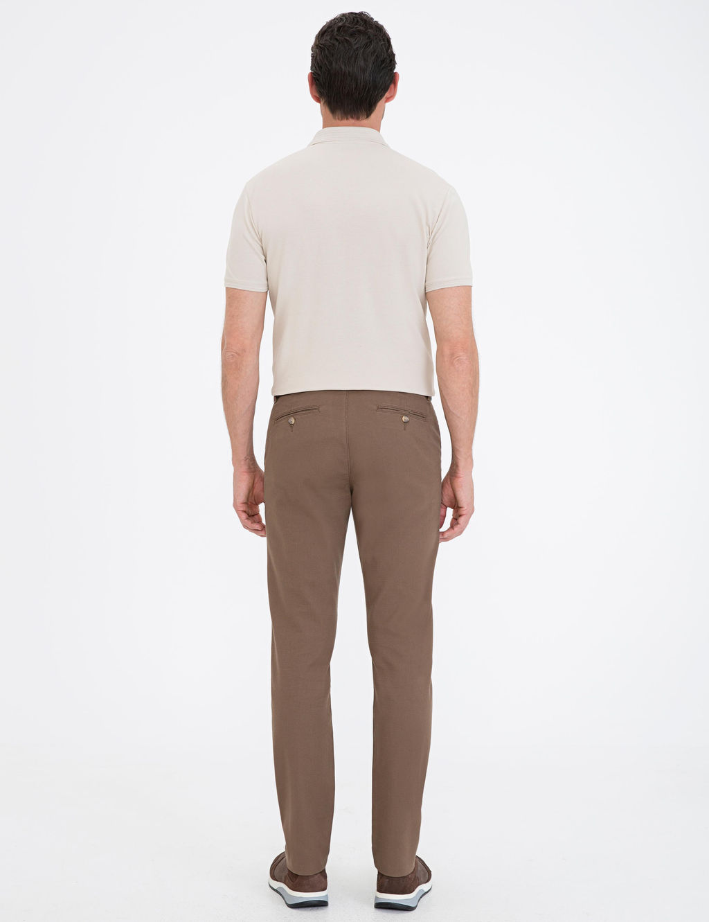 A__k Kahverengi Slim Fit Kanvas Pantolon