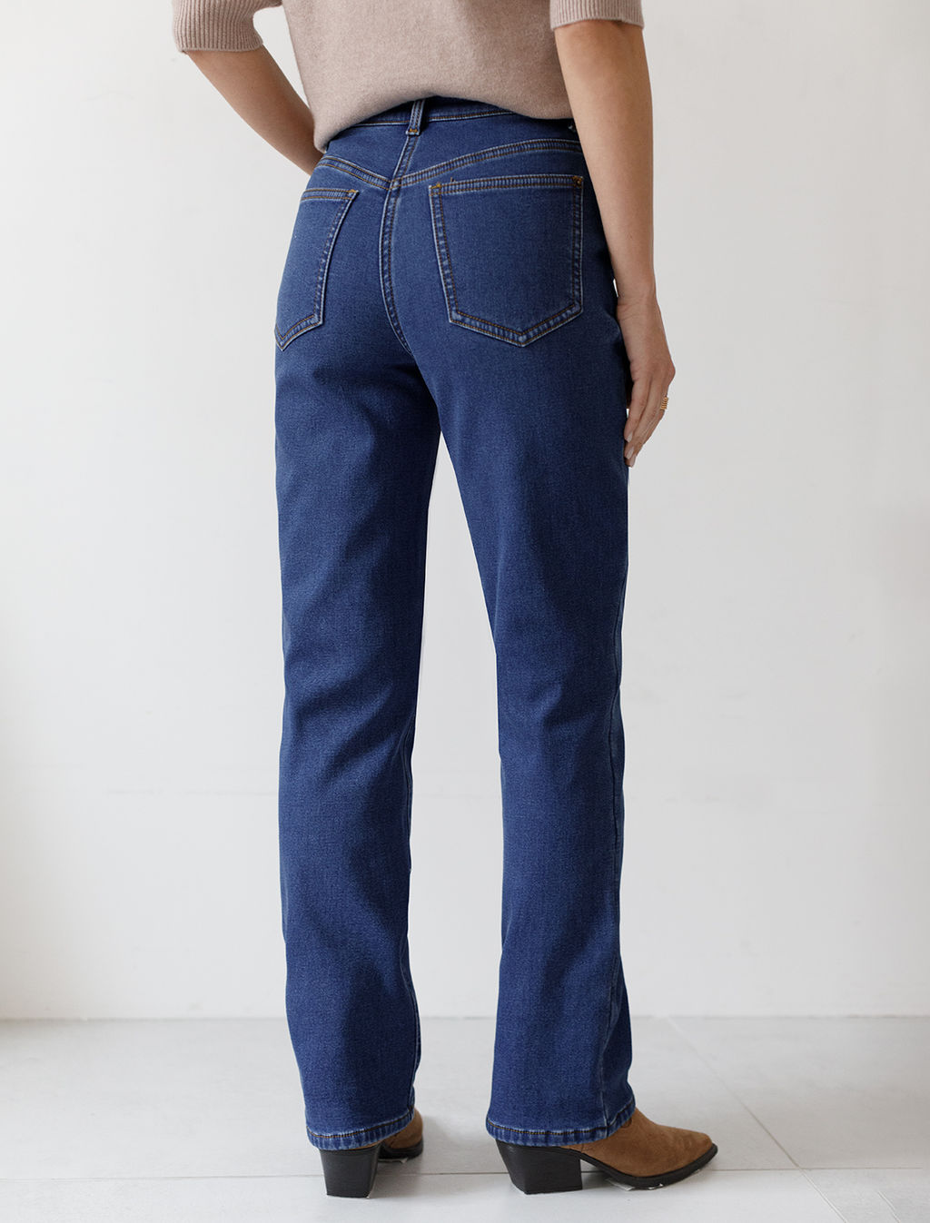 Прямые джинсы из эластичного денима на флисе - Vilatte фото 2