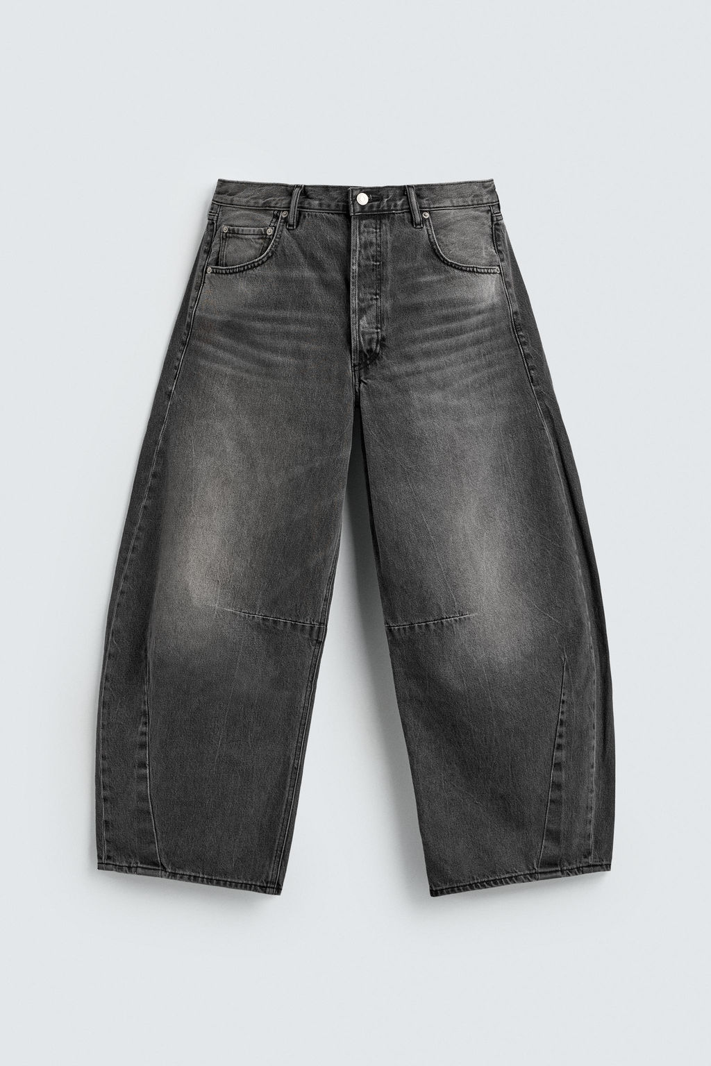JEANS RELAXED BARREL FIT PINZAS / Gris - Zara фото 8