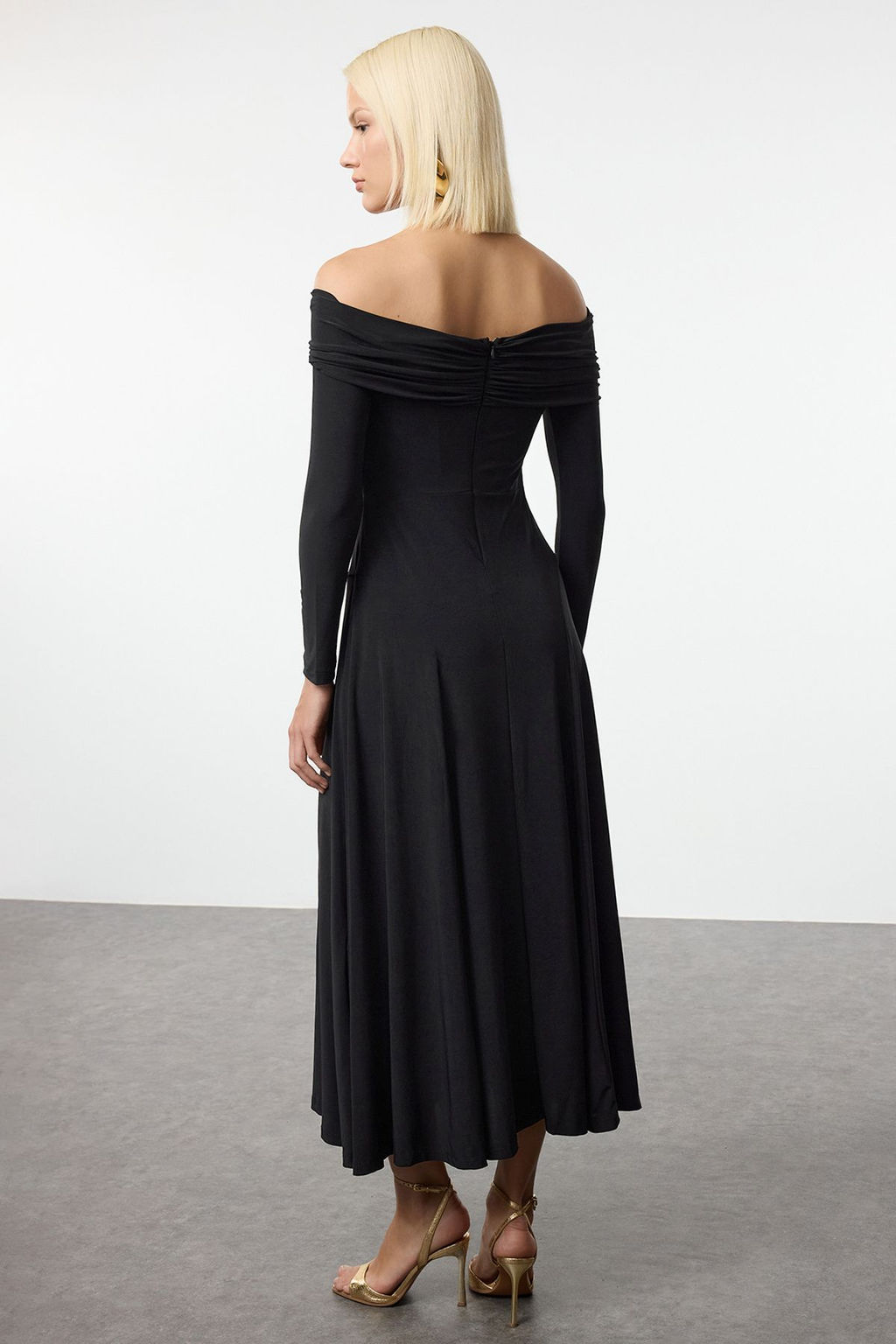 TRENDYOLMILLA Siyah A-Kesim Orme Elbise TPRAW25EL00100 фото 5