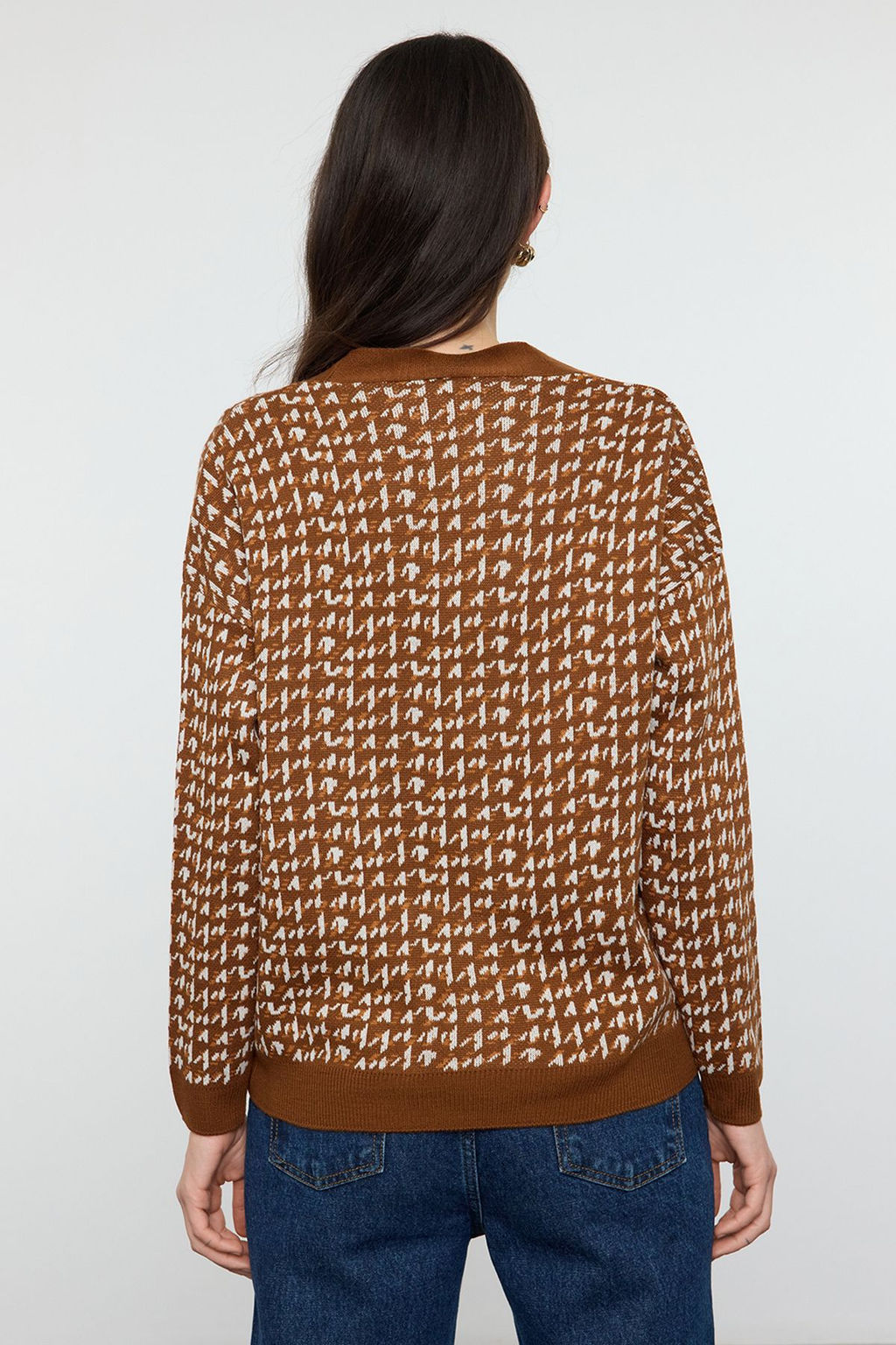 Kahverengi Genis Kal?p Triko H?rka TWOAW22HI0268