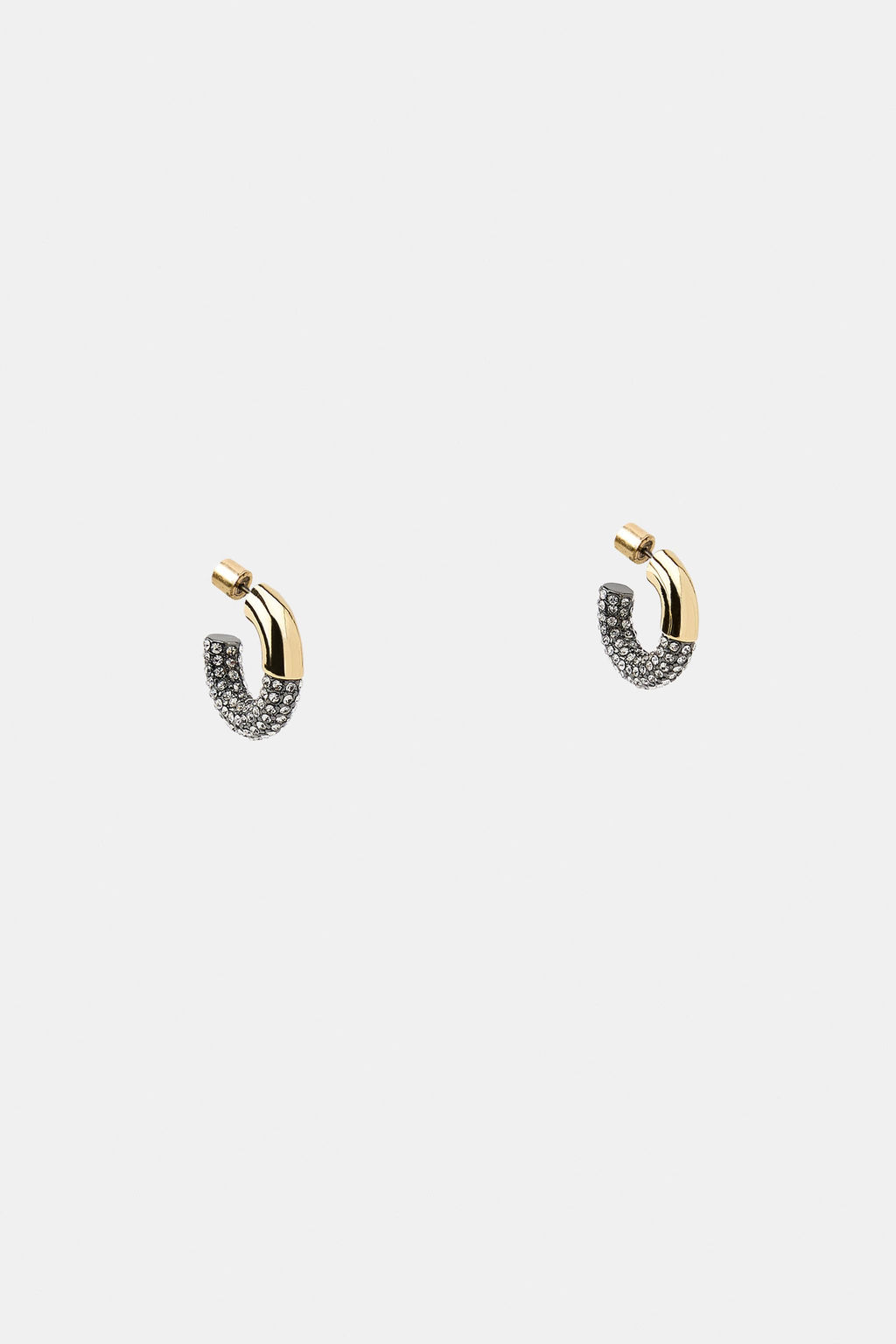 RHINESTONE HOOP EARRINGS - Zara фото 3
