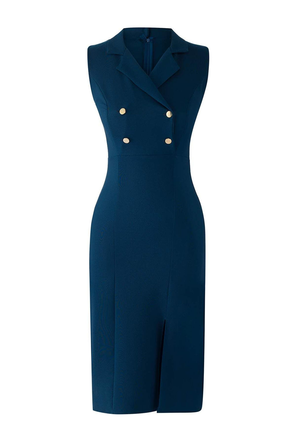 TRENDYOLMILLA Siyah Vucuda Oturan Dugme Detayl? Y?rtmacl? Midi Kalem Etek Dokuma Elbise TWOSS23EL02256 фото 6