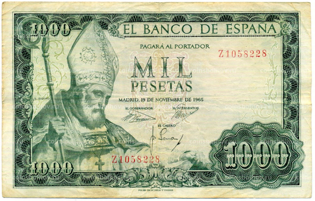 1000 песет 1965 года Испания
