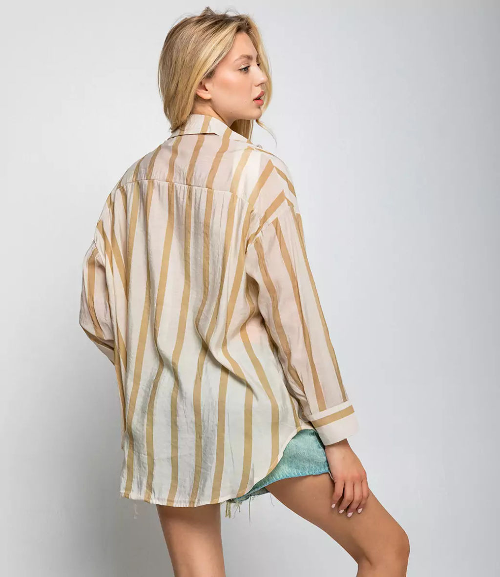 Рубашка #КТ21020 (1), бежевый - Dommod фото 3