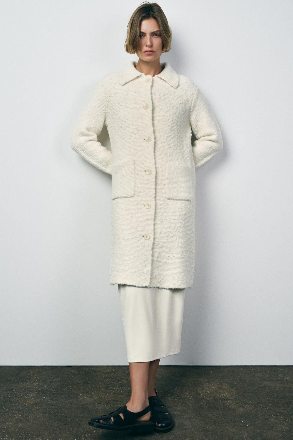 WOOL BLEND KNIT COAT - Zara фото 4