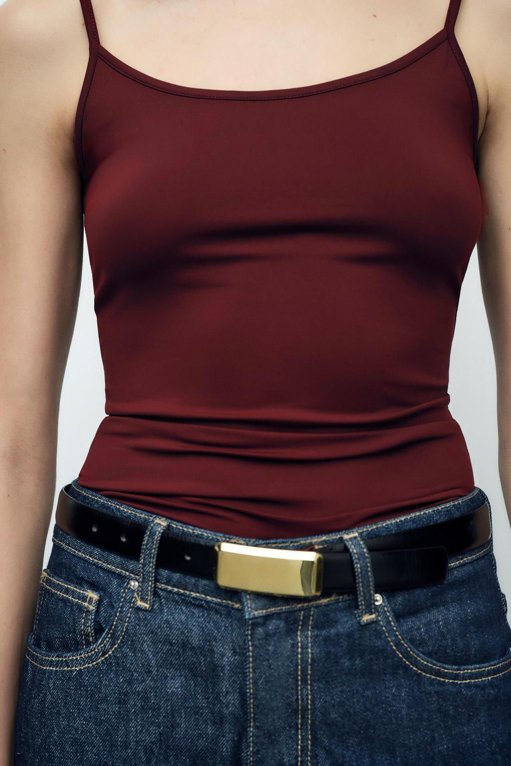 POLYAMIDE SLIM STRAP T-SHIRT - Zara фото 14