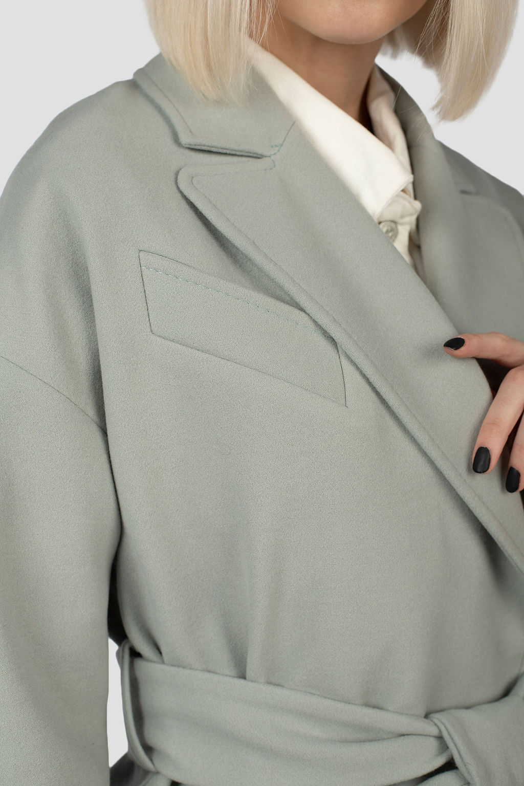 01-11614 Пальто женское демисезонное (пояс) - El podio фото 8