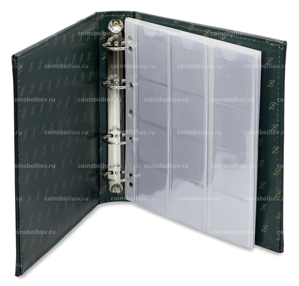 Альбом для монет с 5 листами с защитным шубером формат Numis Зеленый Классический дизайн LEUCHTTURM 301280