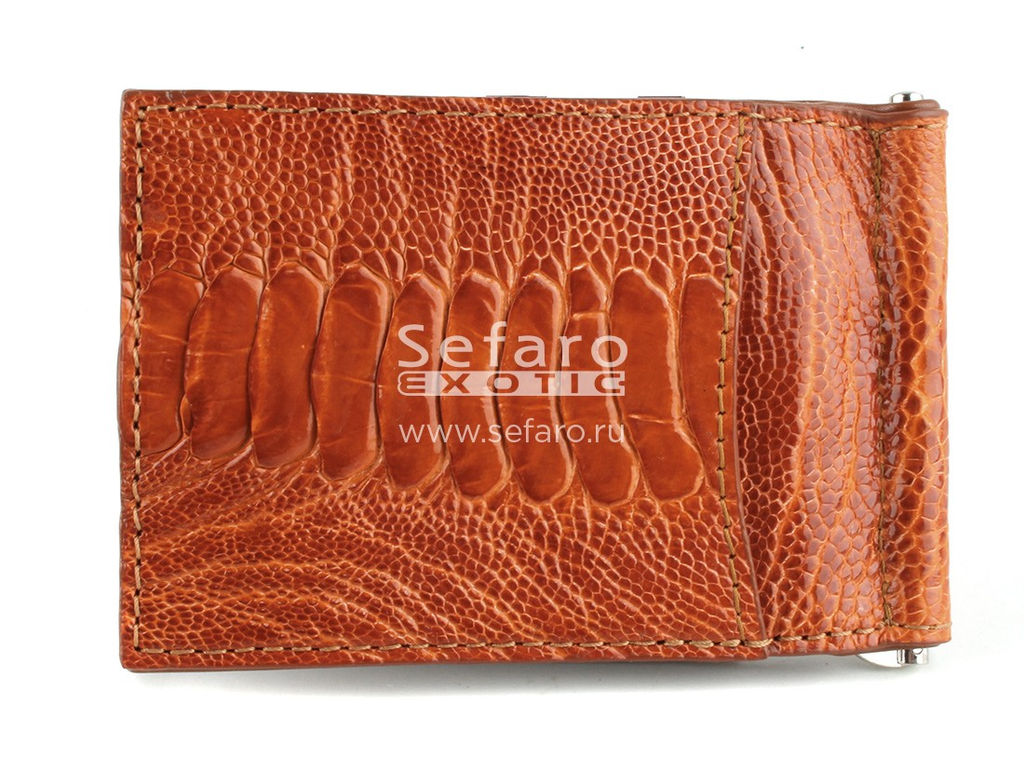 Зажим для купюр из кожи страуса