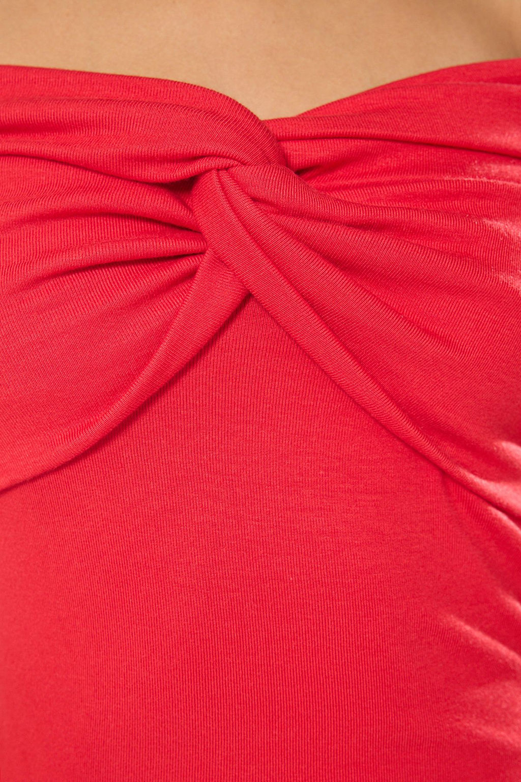 K?rm?z? Carmen Yaka Dugum Detayl? Fitted/Vucuda Oturan Orme Bluz TWOSS25BZ00369 - Trendyolmilla фото 3