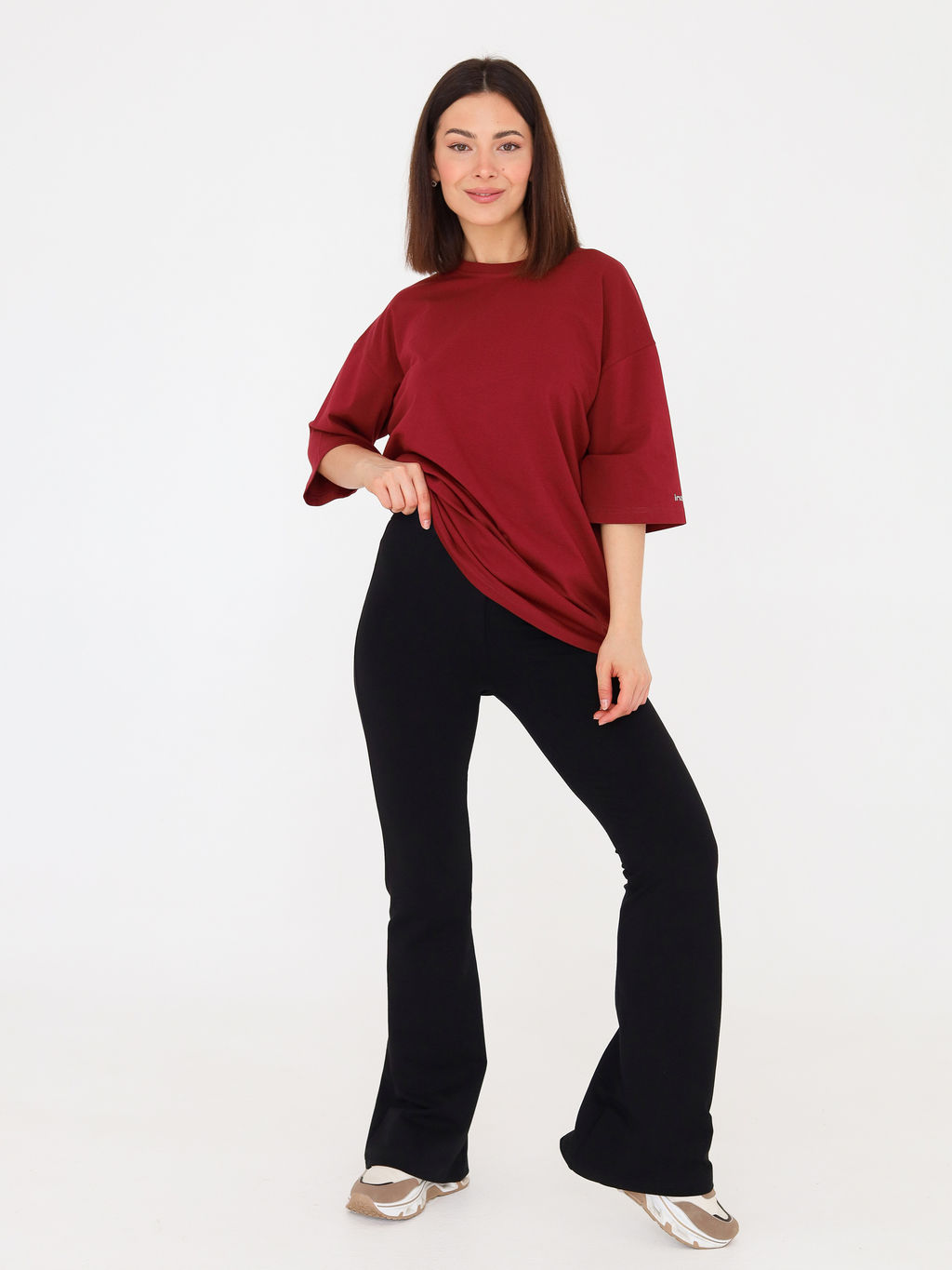 Футболка овер unisex, бордо - Inzibe фото 10