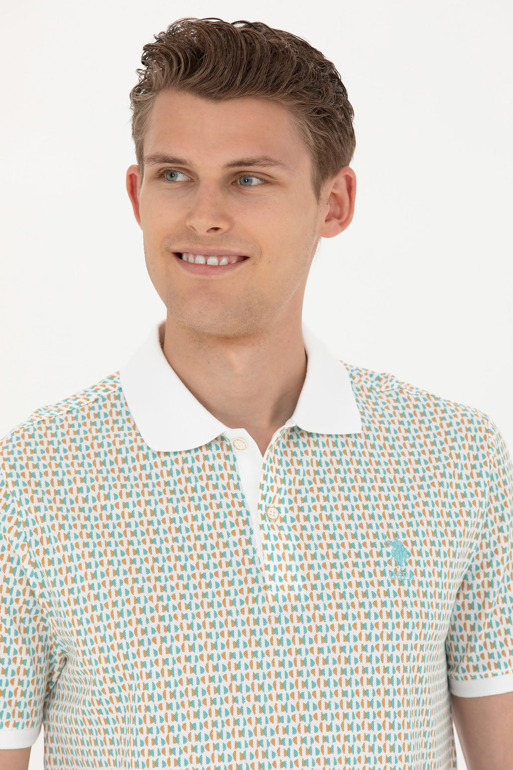 Мужская мятная футболка-поло - U.s. polo assn фото 16