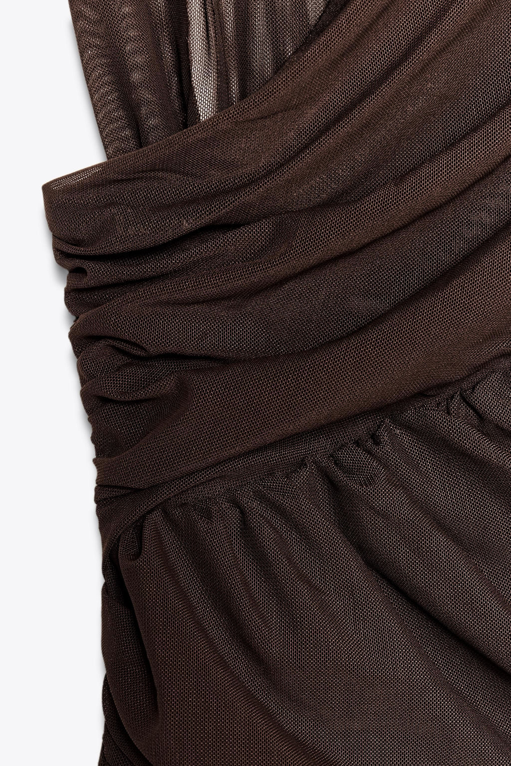 DRAPED ASYMMETRIC TULLE BODYSUIT - Zara фото 9