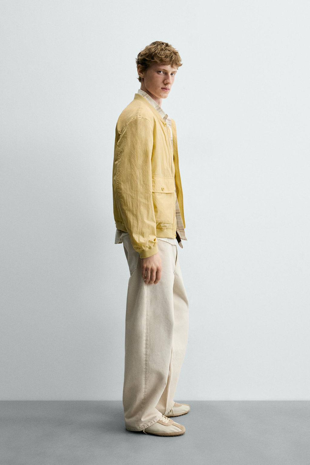 CAZADORA BOMBER T?CNICA REGULAR FIT / Vainilla - Zara фото 4