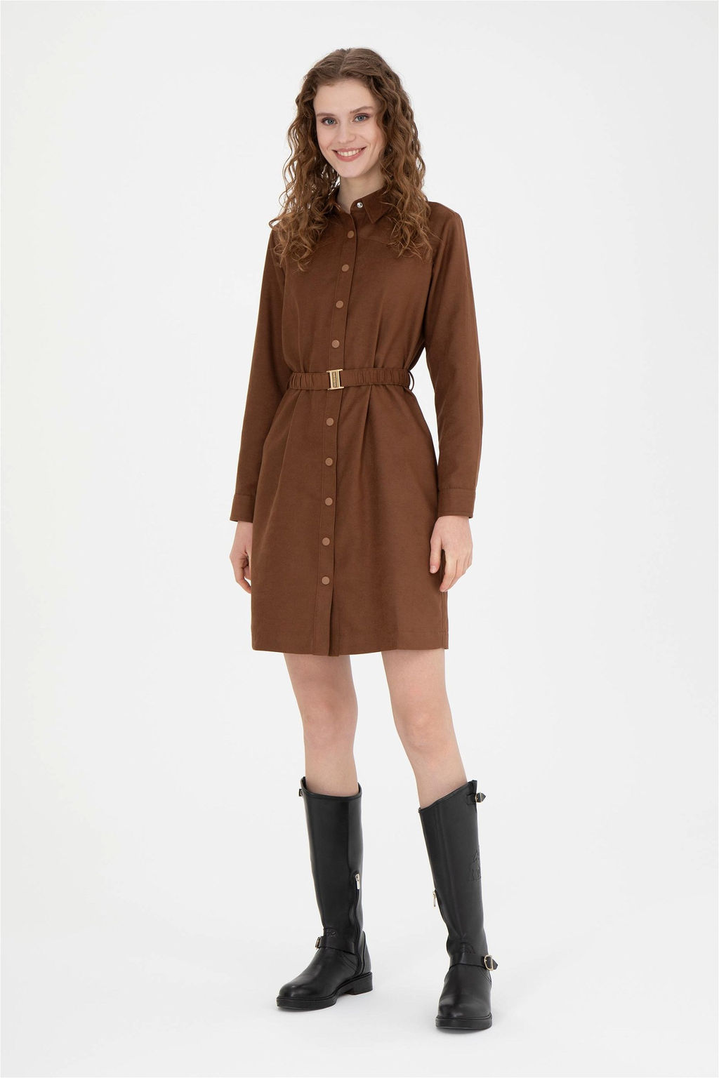 Женское тканое платье кокосового цвета - U.s. polo assn фото 4