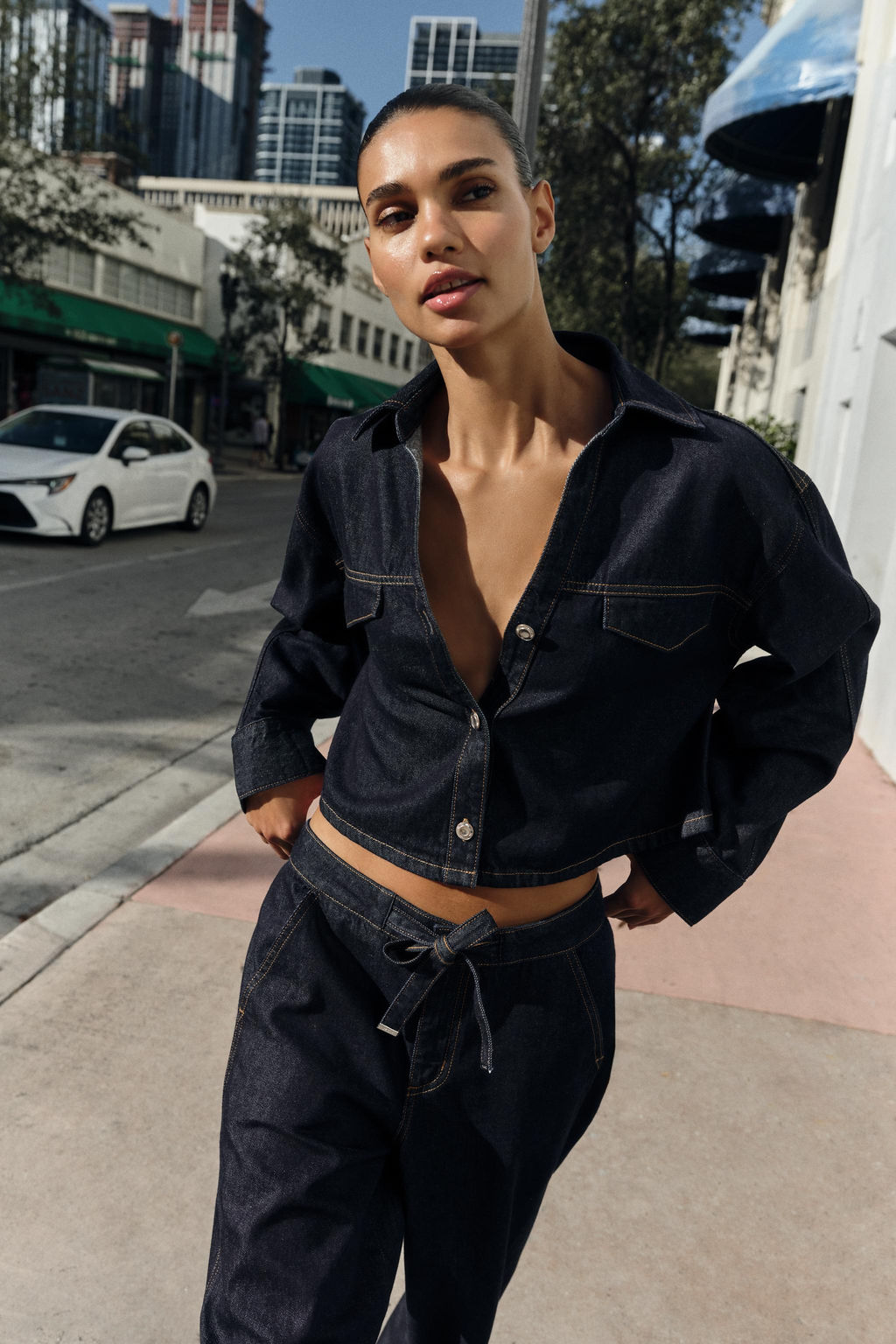 Z1975 DENIM SHIRT WITH FLAPS - Zara фото 2