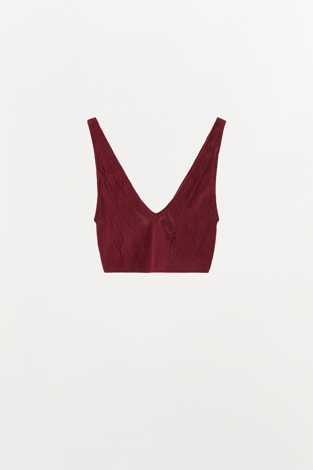 SEAMLESS LACE BRALETTE WITH WIDE STRAPS - Zara фото 5