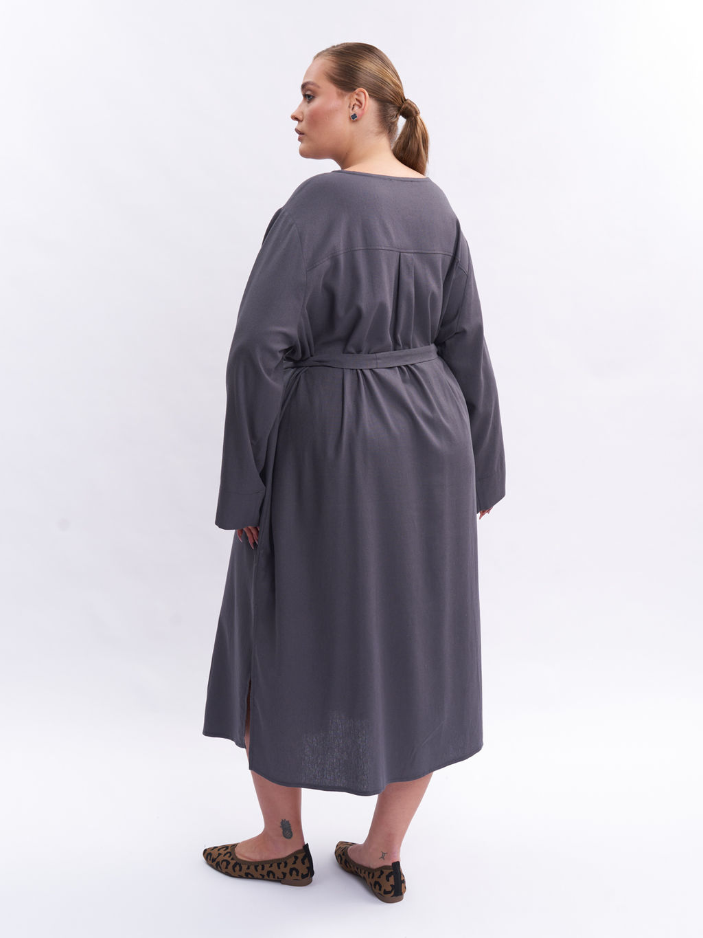 Платье-рубашка из льна TPP39352GRY23