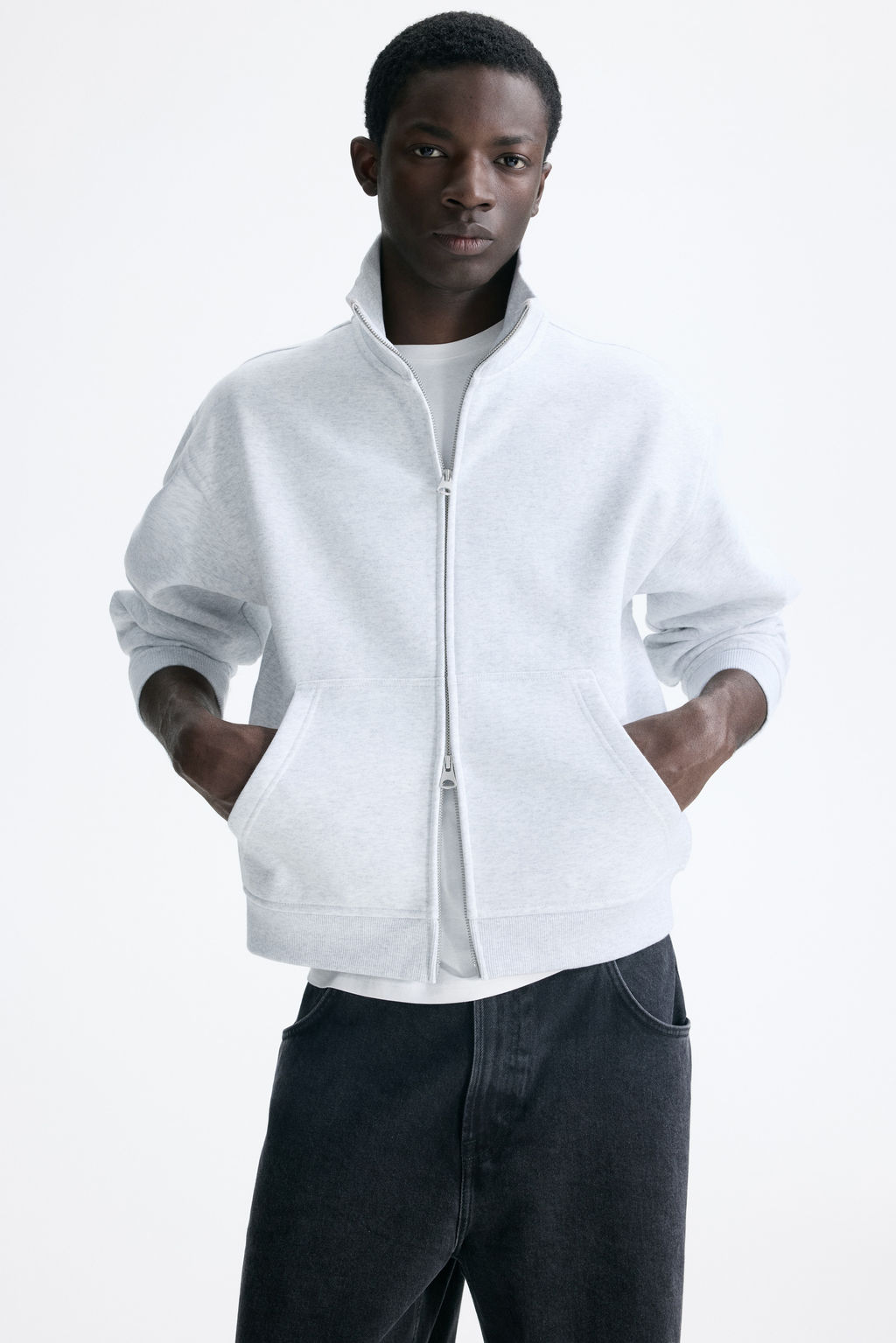 Chaqueta sudadera boxy con cremallera Loose Fit - H&m фото 6