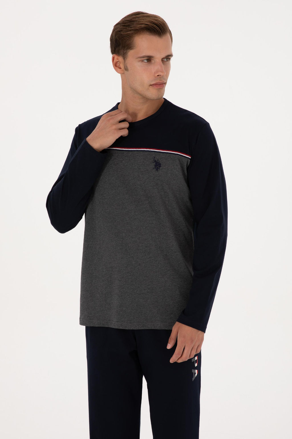 Erkek Lacivert Pijama Tak_m_ Sepette S_rpriz _ndirim - U.s. polo assn фото 3