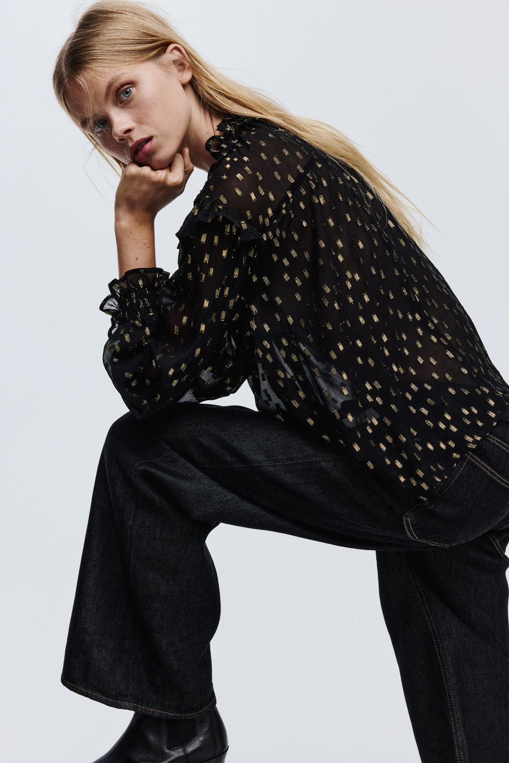 Blusa en tejido jacquard - H&m фото 4