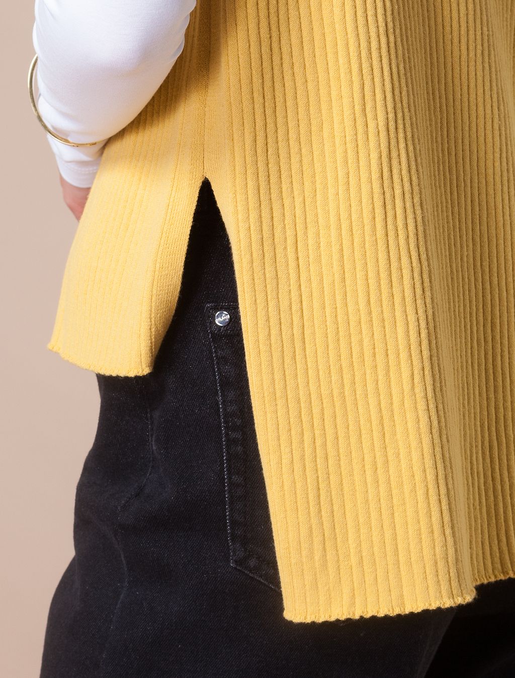 VILATTE / Жилет из хлопка с высокими разрезами и удлиненной спинкой  фото 4