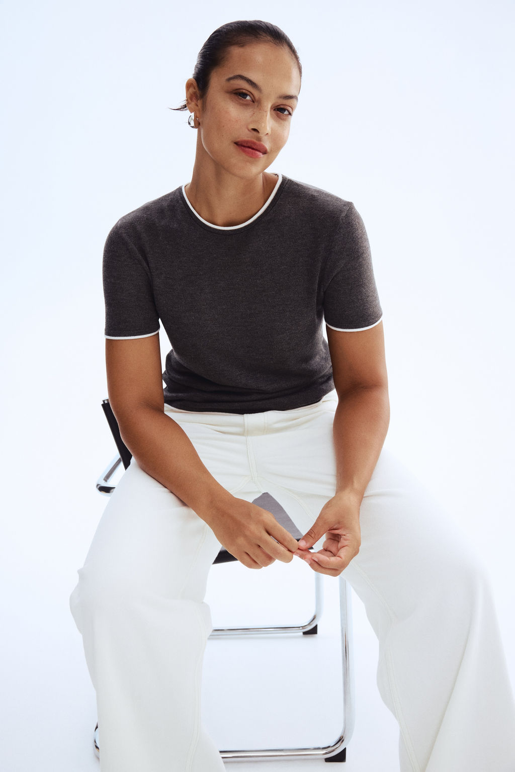 Camiseta en punto fino - H&m фото 7