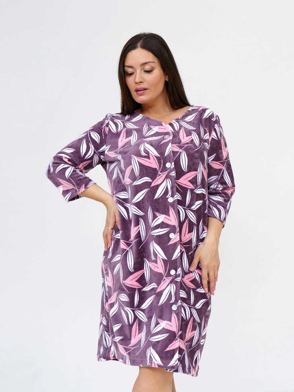 Халат женский, цвет коричневый