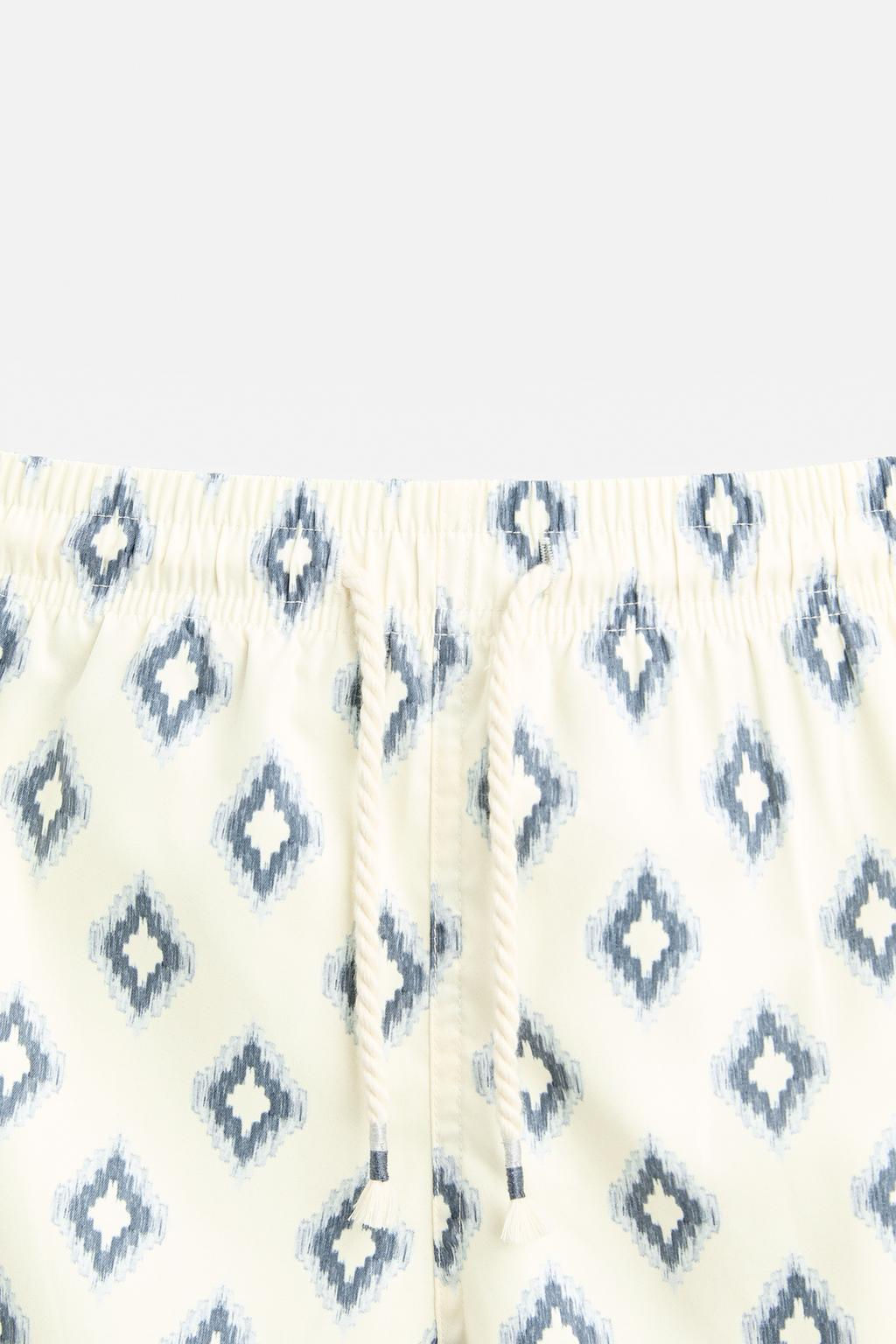 REGULAR GEOMETRIC PRINT SWIMMING TRUNKS - Zara фото 3