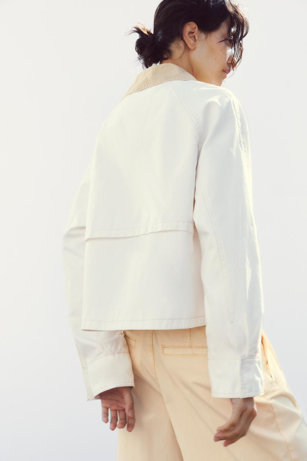 WAXED JACKET WITH CONTRAST COLLAR - Zara фото 5