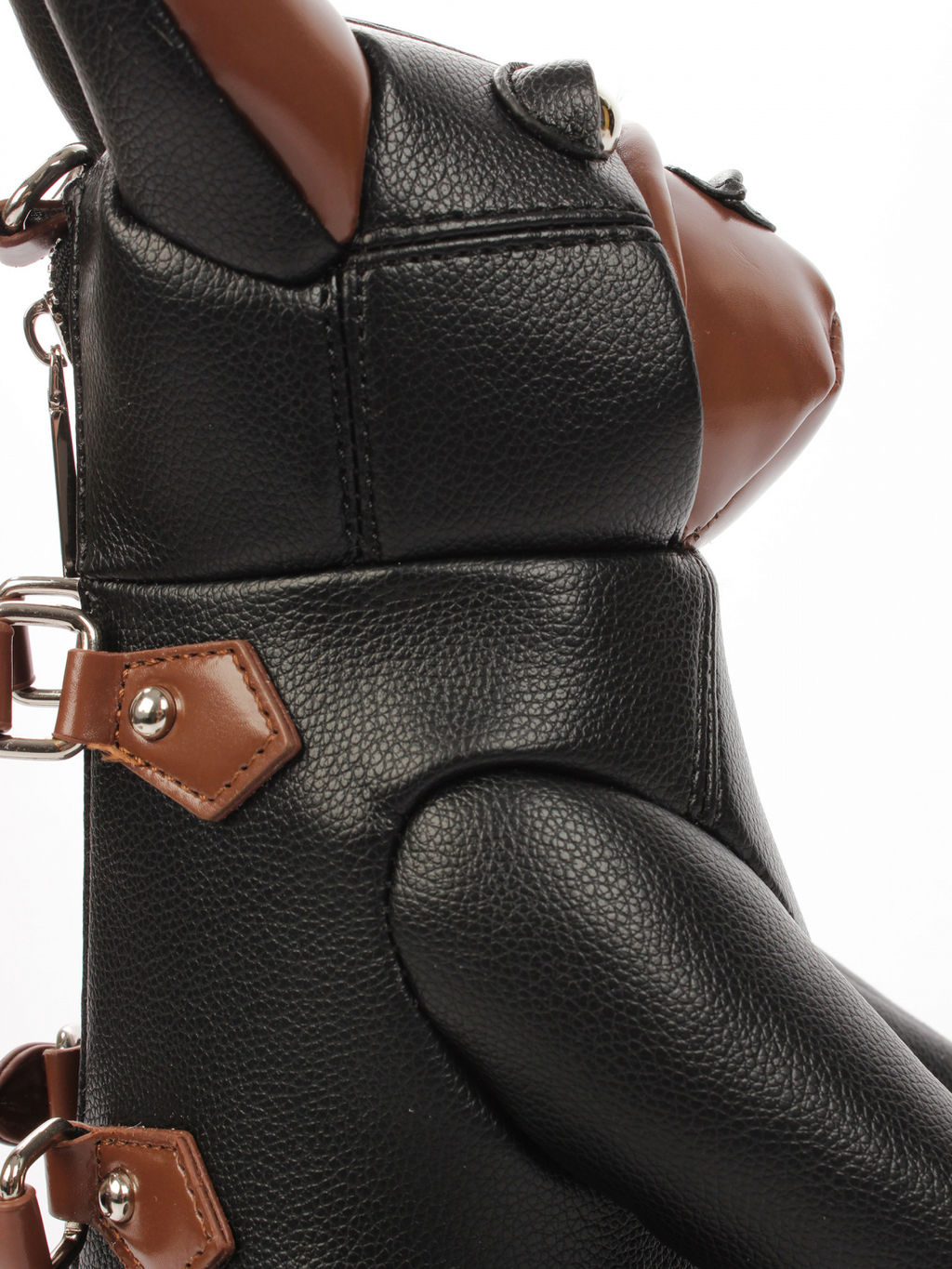 LACCOMA сумка ИГР2525-бульдог-черный-коричневый эко кожа хлопок  фото 3