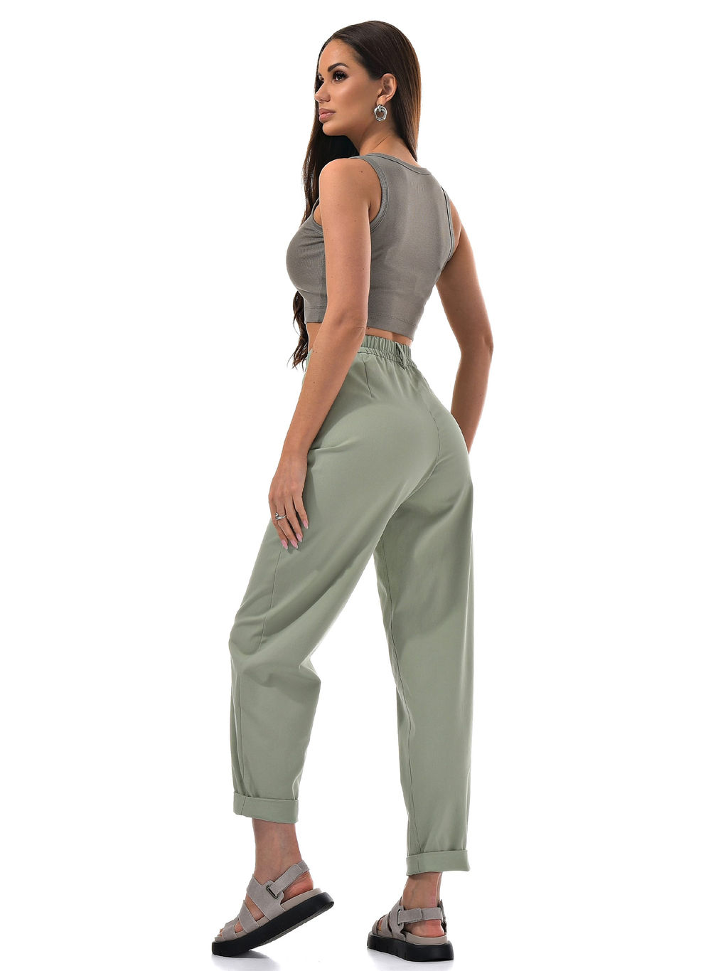 Хлопковые деним брюки ЦВЕТ КРАСНЫЙ! - А+б коллекция фото 2