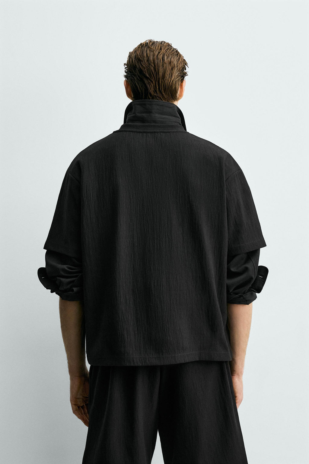 CAMISETA RELAXED FIT ESTRUCTURA / Negro - Zara фото 3