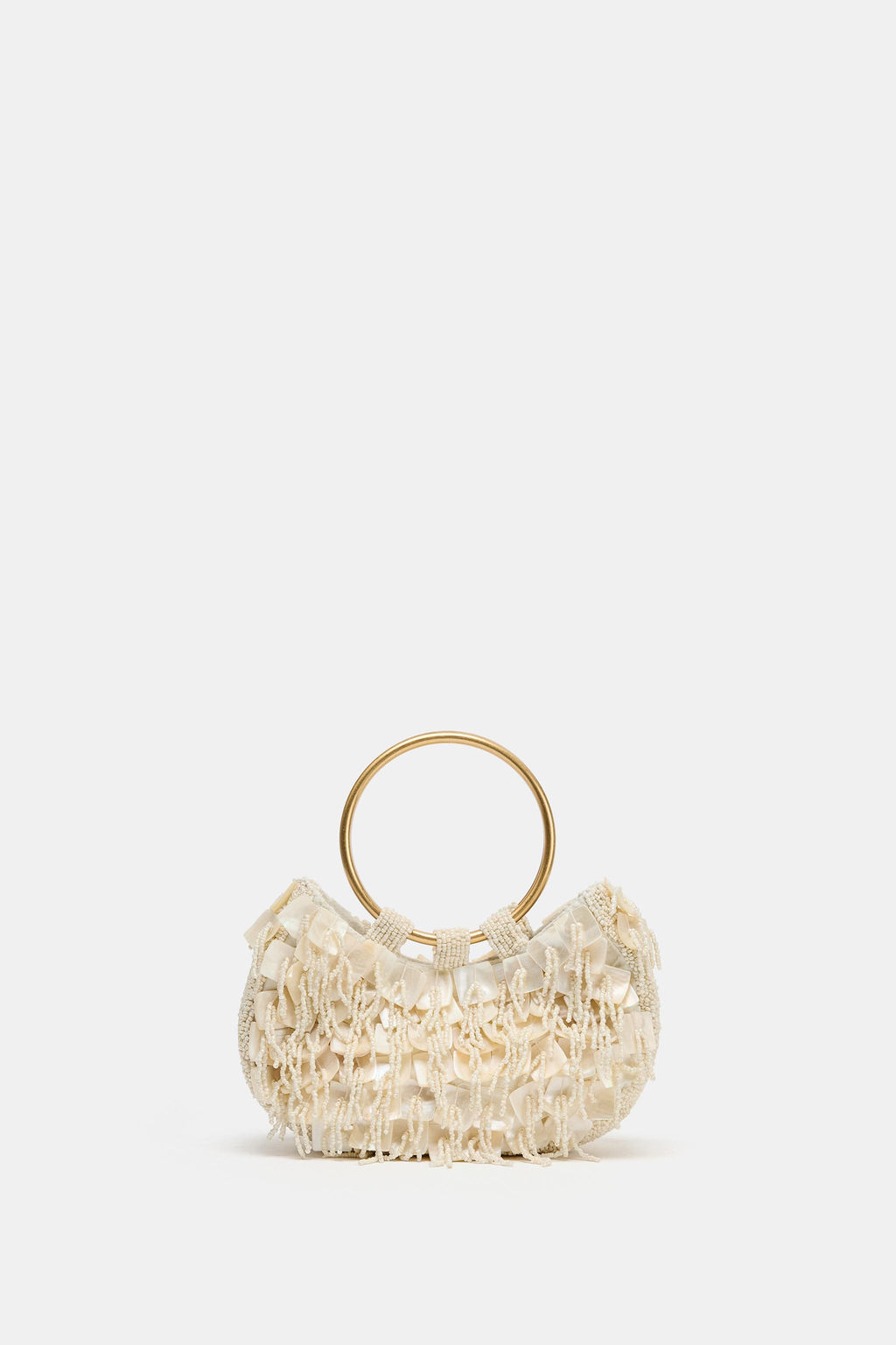 BOLSO DE MANO EFECTO NACARADO / blanco - Zara фото 2