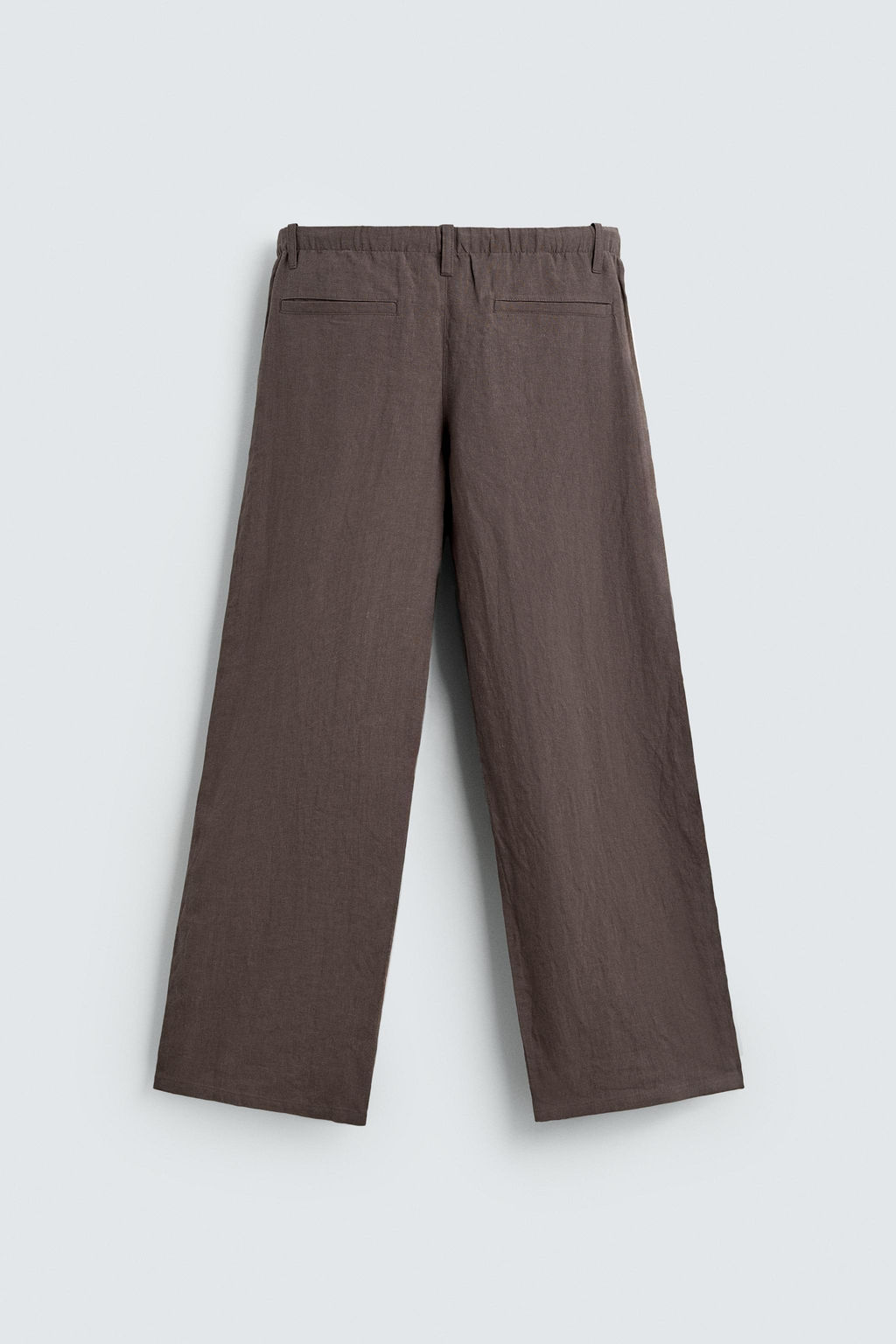 PANTAL?N RELAXED FIT 100% LINO / Marr?n / Topo