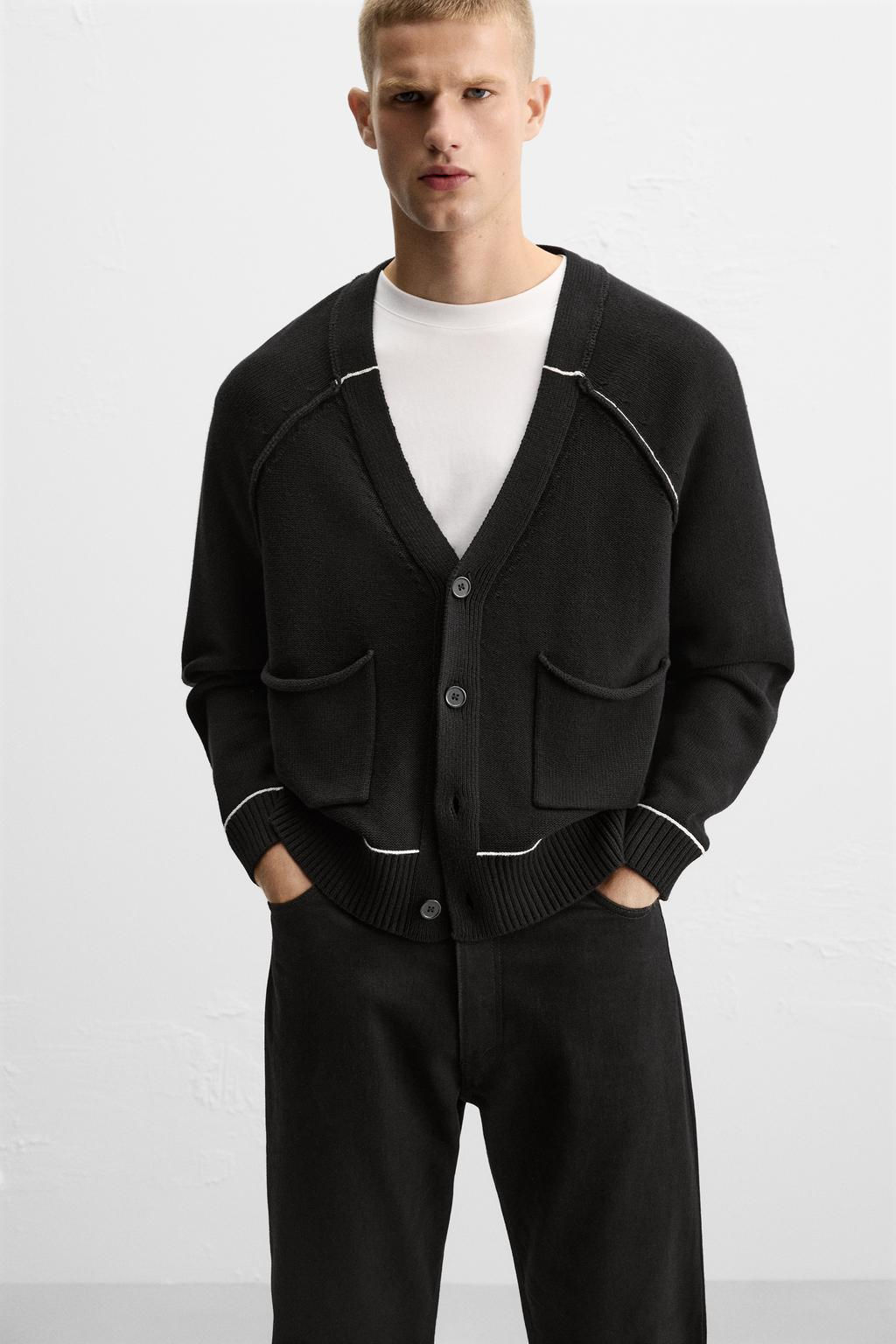 CONTRAST TRIM CARDIGAN - Zara фото 6