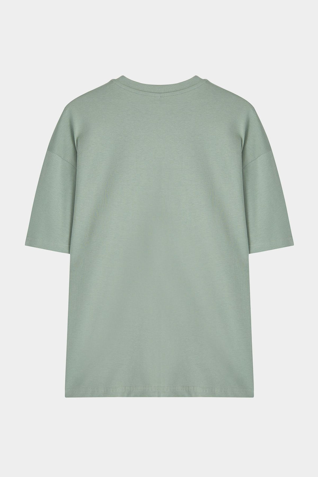 Mint Oversize/Genis Kesim Nak?sl? %100 Pamuklu Tok Kumas T-shirt TMNSS25TS00054