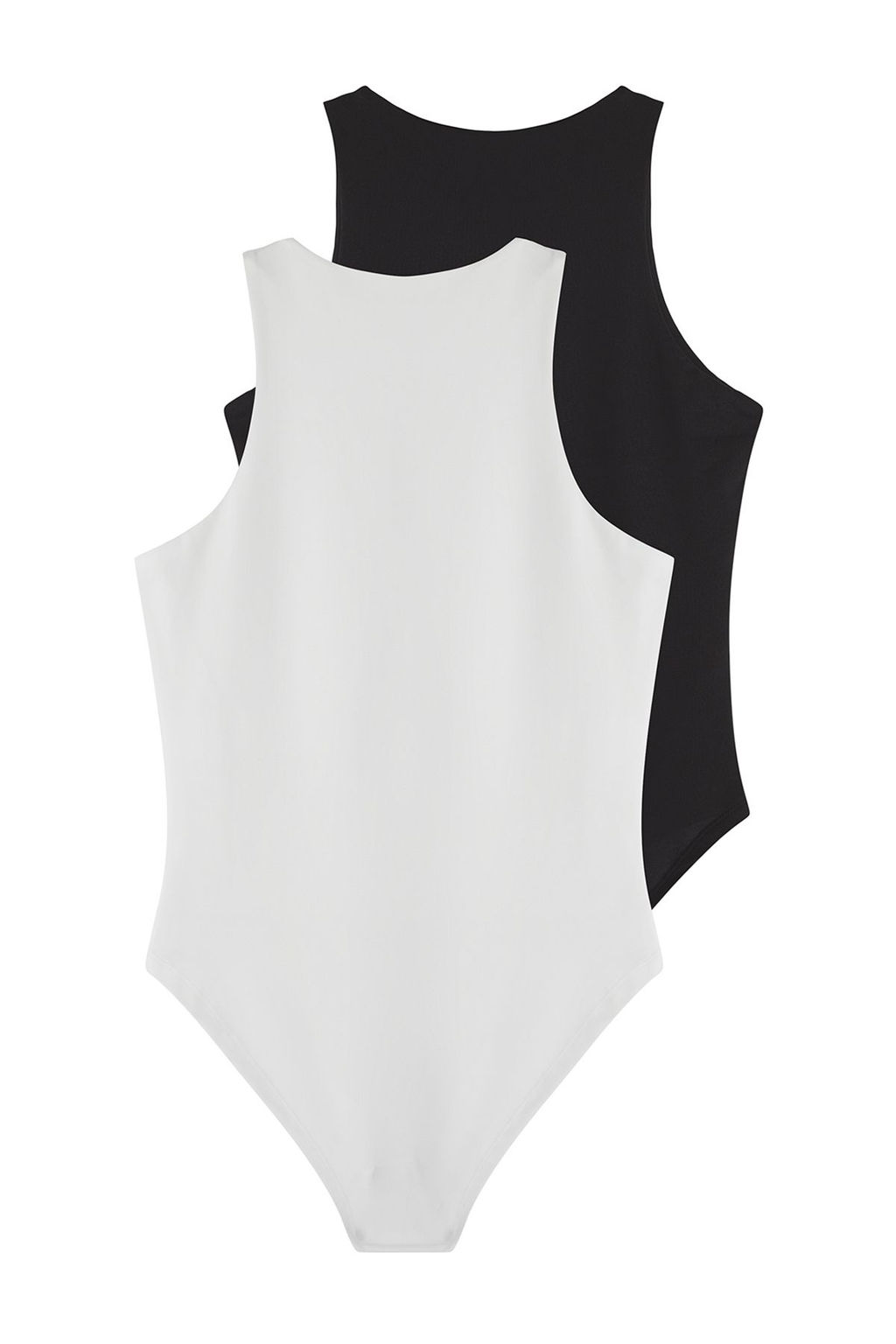 Trendyolmilla Siyah-Beyaz 2li Paket Fitted Bisiklet Yaka Alttan C?tc?tl? Orme Body TWOSS25BD00017  фото 9