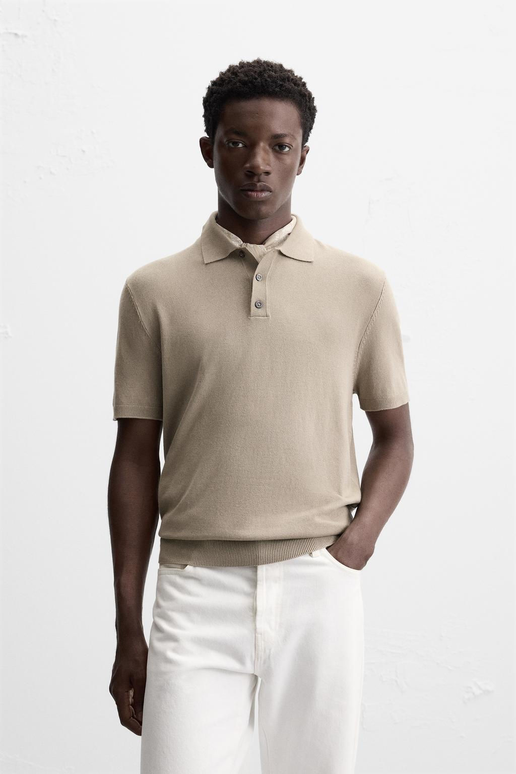 VISCOSE BLEND KNIT POLO SHIRT - Zara фото 26