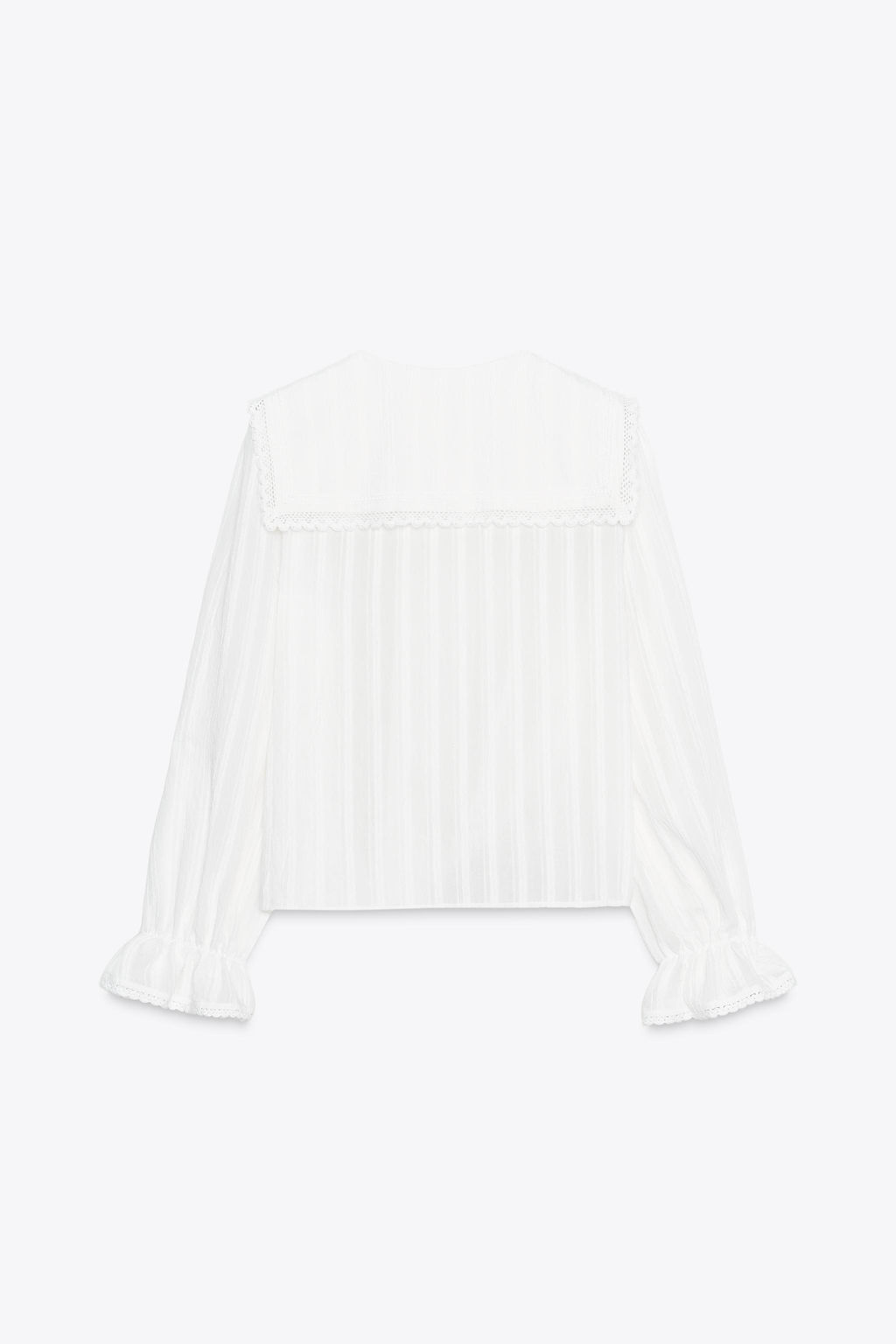LACE TRIM PETER PAN COLLAR SHIRT - Zara фото 5