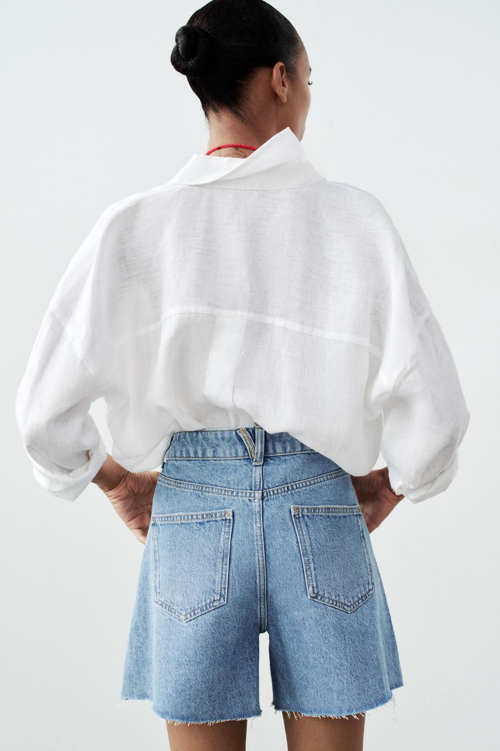 Z1975 HIGH-WAIST SHORTS WITH VENTS AT THE HEM - Zara фото 13