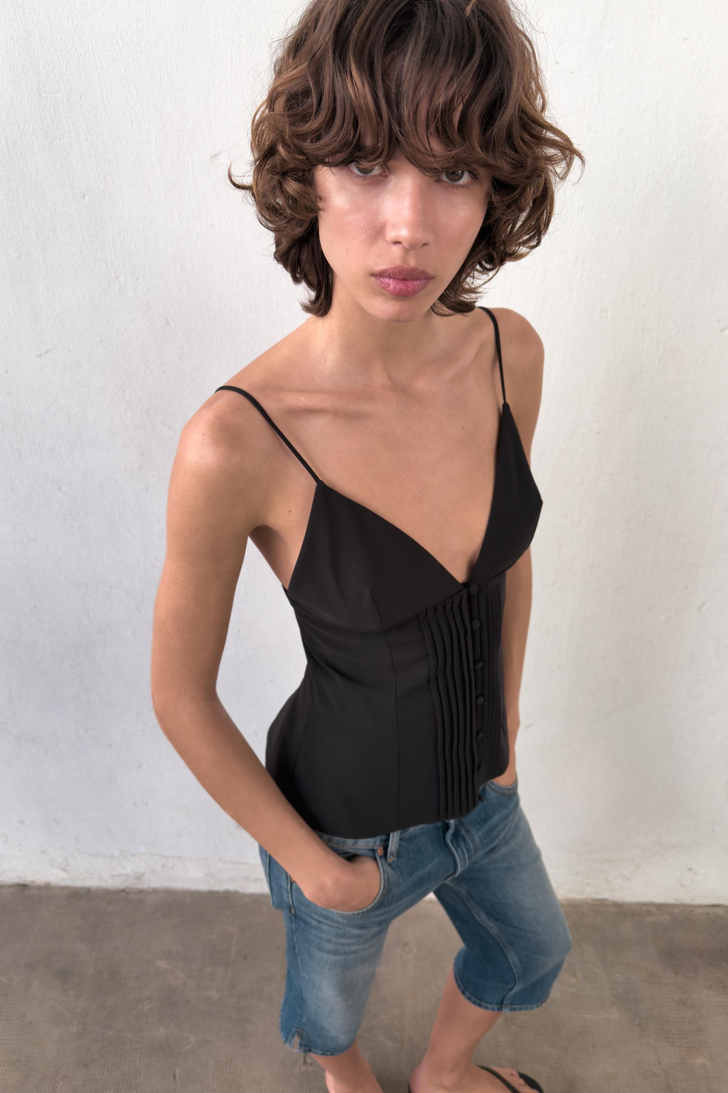 TOP TIRANTES PLIEGUES / Negro - Zara фото 4